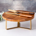The Teak Wood Cake Stand & Wooden Server Set