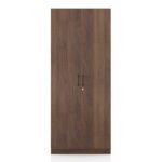 Engineered Wood 2 Door Wardrobe in Classic Walnut Finish - Image 3