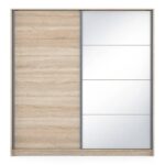 Sliding Door Wardrobe With Mirror in Sonoma Oak Finish - Image 2