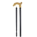 Handcrafted Teak Wood Walking Stick with Brass Handle - Image 2