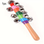 Colorful Wooden Jingle Bell Stick Music Toy