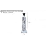 White Handmade Distress wooden Table lamp in Vase design in Rustic Bark finish with Beige fabric shade - Image 3