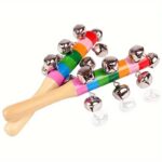 Rainbow Handle Jingle Bell Stick Rattle Musical Toy - Image 2