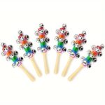 Rainbow Handle Jingle Bell Stick Rattle Musical Toy