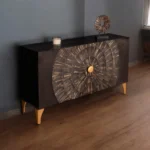 Solid Mango Wood Sideboard Black - Image 3