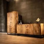 Solid Mango Wood Sideboard Natural Brown - Image 3