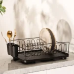 Dish Rack with Drainer Tray - Black