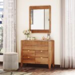 Solid Wood Mirror Frame In Amber Walnut Finish