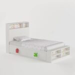 Engineered Wood Box Storage Bed in Red Colour