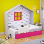 Engineered Wood Drawer Storage Bed in Grey Colour