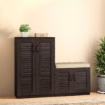 25 Pair Shoe Rack in Dark Walnut Finish