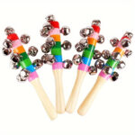 Colorful Wooden Jingle Bell Stick Music Toy - Image 2
