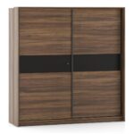 Engineered Wood 2 Sliding Door Wardrobe in Chocolate Oak Finish - Image 3