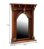 Copper Wood Antique Wall Mirror - Image 4