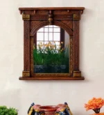 Copper Wood Antique Wall Mirror