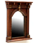 Copper Wood Antique Wall Mirror - Image 3