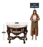 Teak Wood Console Table in Walnut Finish - Image 3