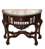 Teak Wood Console Table in Walnut Finish - Image 4