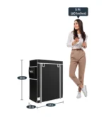 Fabric Open Shoe Rack in Black Finish - Image 2