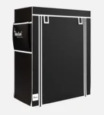 Fabric Open Shoe Rack in Black Finish - Image 6