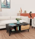 Coffee Table In Black And Oak Colour - Image 3