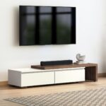 Engineered Wood 75 Inch TV Unit in Danish Walnut Finish