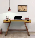 Sheesham Wood Writing Table In Teak Finish