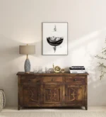 Sheesham Wood Sideboard In Scratch Resistant Provincial Teak Finish