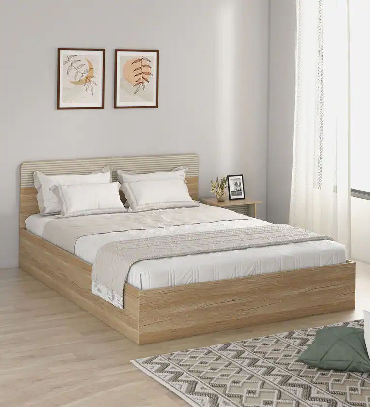 kosmo-noah-queen-bed-with-box-storage-in-kosmo-noah-queen-bed-with-box-storage-in-rcqbej King Bed In Oak Finish With Box Storage - Image 1