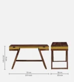 Sheesham Wood Writing Table In Teak Finish - Image 4