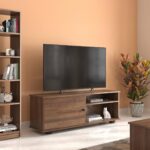 Engineered Wood Free Standing TV Unit in Classic Walnut Finish