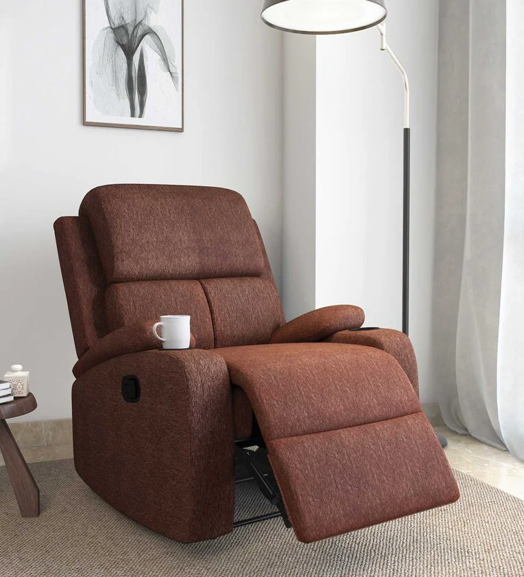 matt-1-seater-recliner-in-cocoa-color-by--home-matt-1-seater-recliner-in-cocoa-color-by--home-k5eunt Fabric Manual 1 Seater Recliner In Cocoa Colour - Image 1