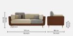 3 Seater Sofa in Brown & Beige Colour - Image 4