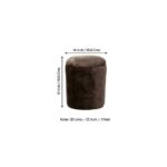 Solid Wood Ottoman Pouffee in Taupe Brown Velvet - Image 2