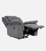 Velvet 1 Seater Motorised Recliner in Grey Colour With Charging Port - Image 3