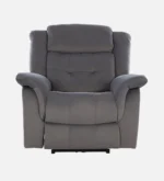 Velvet 1 Seater Motorised Recliner in Grey Colour With Charging Port - Image 2