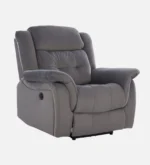 Velvet 1 Seater Motorised Recliner in Grey Colour With Charging Port - Image 4