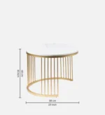 Marble Top Nesting Coffee Table Set in Gold Finish (Set Of 2) - Image 4