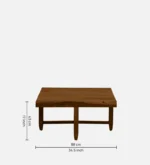 Sheesham Wood Nesting Coffee Table Set In Scratch Resistant Provincial Teak Finish With Cushioned Stools - Image 4