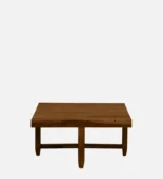 Sheesham Wood Nesting Coffee Table Set In Scratch Resistant Provincial Teak Finish With Cushioned Stools - Image 2
