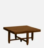 Sheesham Wood Nesting Coffee Table Set In Scratch Resistant Provincial Teak Finish With Cushioned Stools - Image 3