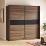 Engineered Wood 2 Sliding Door Wardrobe in Chocolate Oak Finish