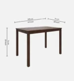 4 Seater Dining Set in Dark Teak Finish - Image 4