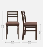 4 Seater Dining Set in Dark Teak Finish - Image 3