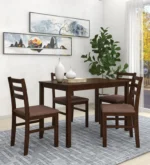 4 Seater Dining Set in Dark Teak Finish