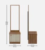 Dressing Table in Exotic Teak and Light Oak Finish - Image 4