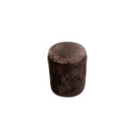 Solid Wood Ottoman Pouffee in Taupe Brown Velvet - Image 3