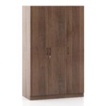 Engineered Wood 3 Door Wardrobe in Classic Walnut Finish - Image 3