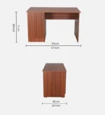 Writing Table in Walnut Finish - Image 5