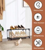 2-Tier Shoe Rack In Black Colour - Image 2